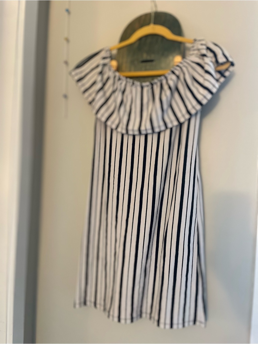 Cotton On Black & White Striped Off-Shoulder Dress